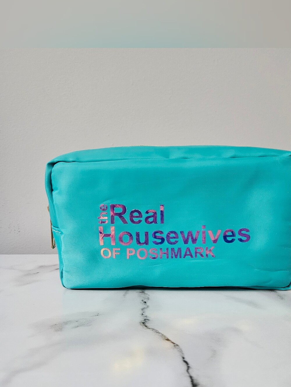 "The Real Housewives Of Poshmark" Nylon Cosmetic Pouch w/ HOLOGRAPHIC Font - Picture 8 of 13